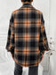 Checked Single-Breasted Lapel-Necked Long-Sleeved Jacket